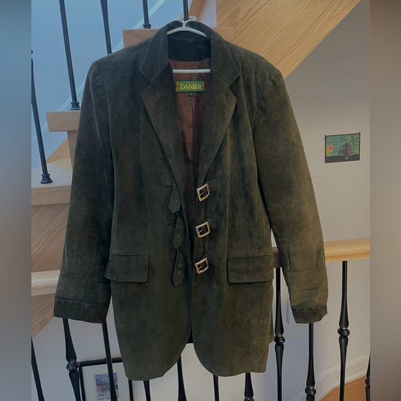 DANIER FALL 100% LEATHER JACKET GREEN - Picture 1 of 2